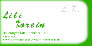 lili korein business card